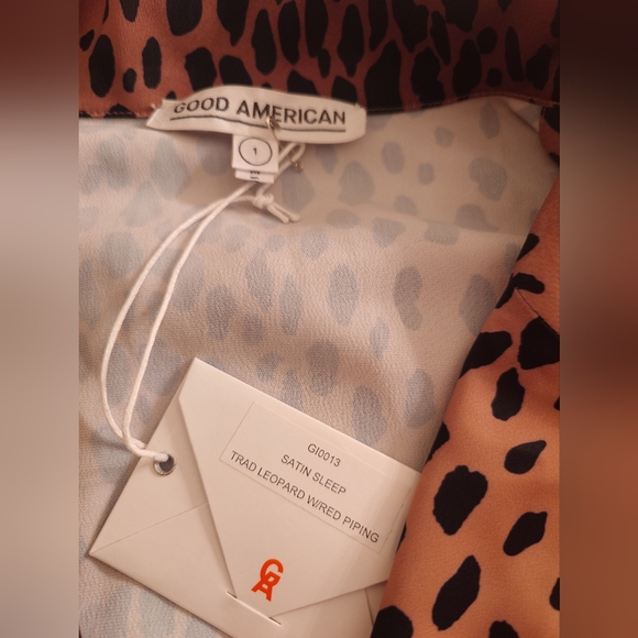 NWT Animal Print GOOD AMERICAN Cropped Pajama Top + Drawstring Pants S / 1 SET - Picture 7 of 16